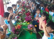 Hoạt động trải nghiệm ” Cắm hoa chào mừng ngày hội 8/3″ của các bé Trường Mẫu giáo Đăk Wil